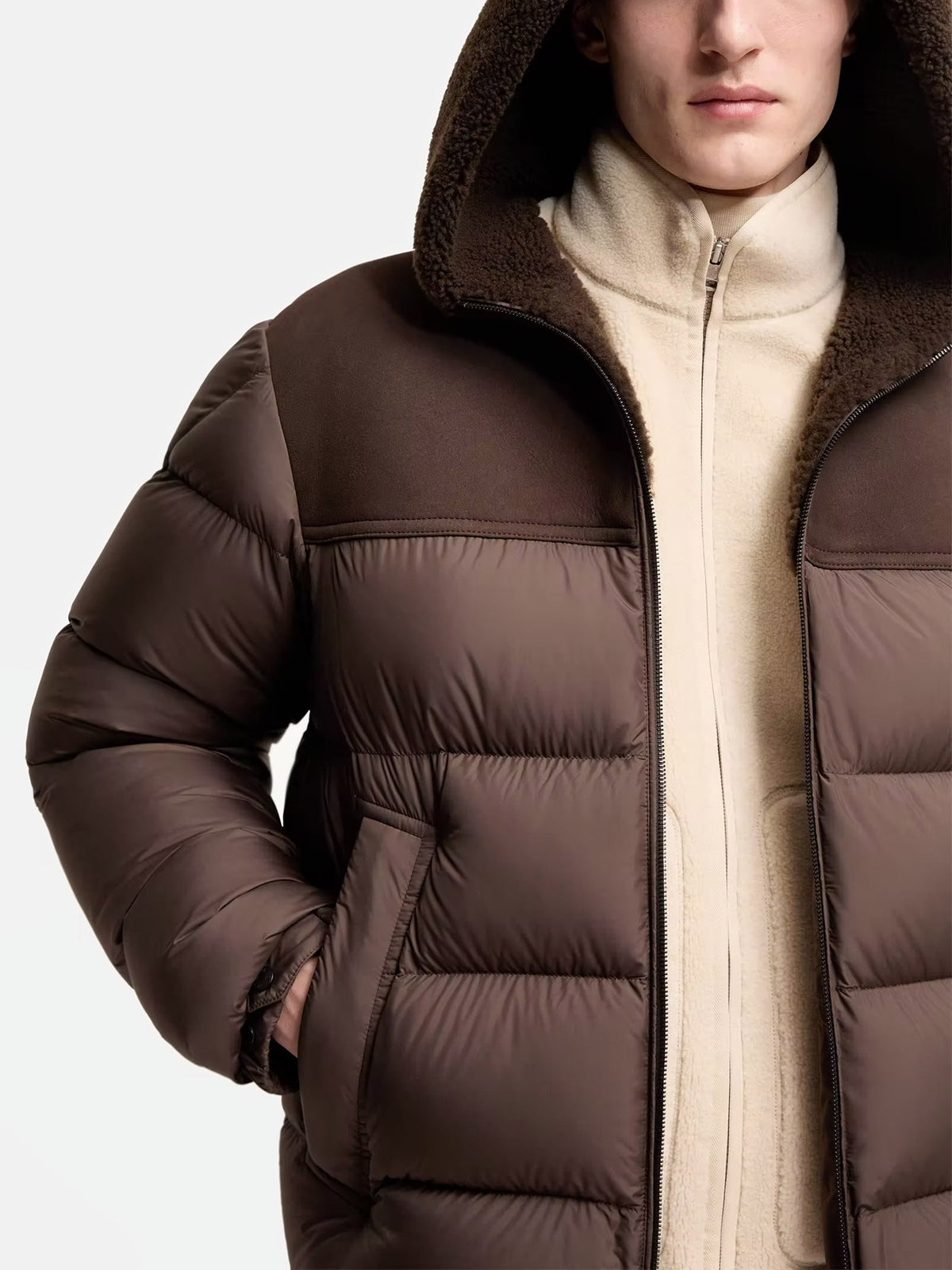 Moncler Shearling-Daunenjacke Jalmar für Herren Braun