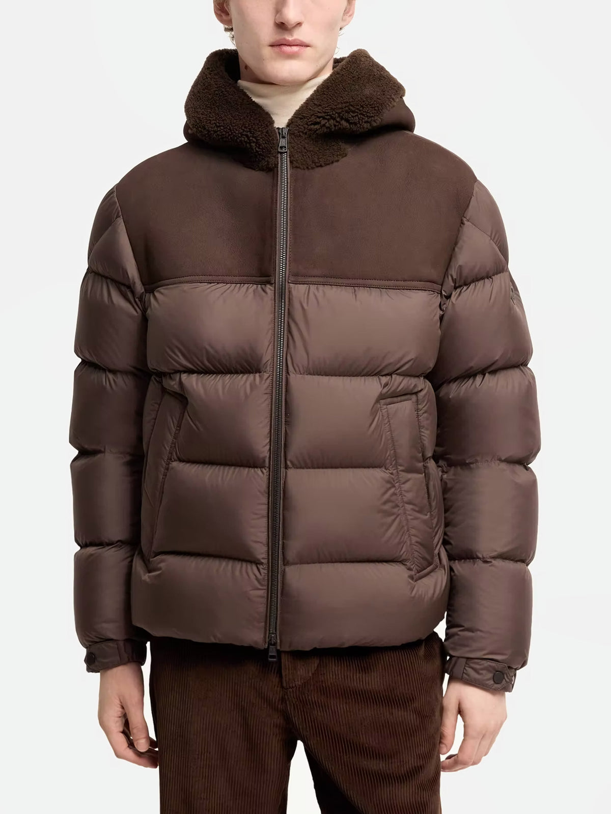 Moncler Shearling-Daunenjacke Jalmar für Herren Braun