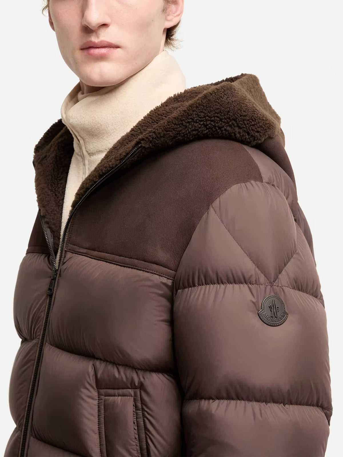 Moncler Shearling-Daunenjacke Jalmar für Herren Braun