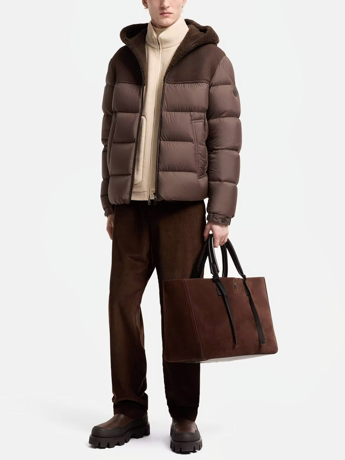 Moncler Shearling-Daunenjacke Jalmar für Herren Braun
