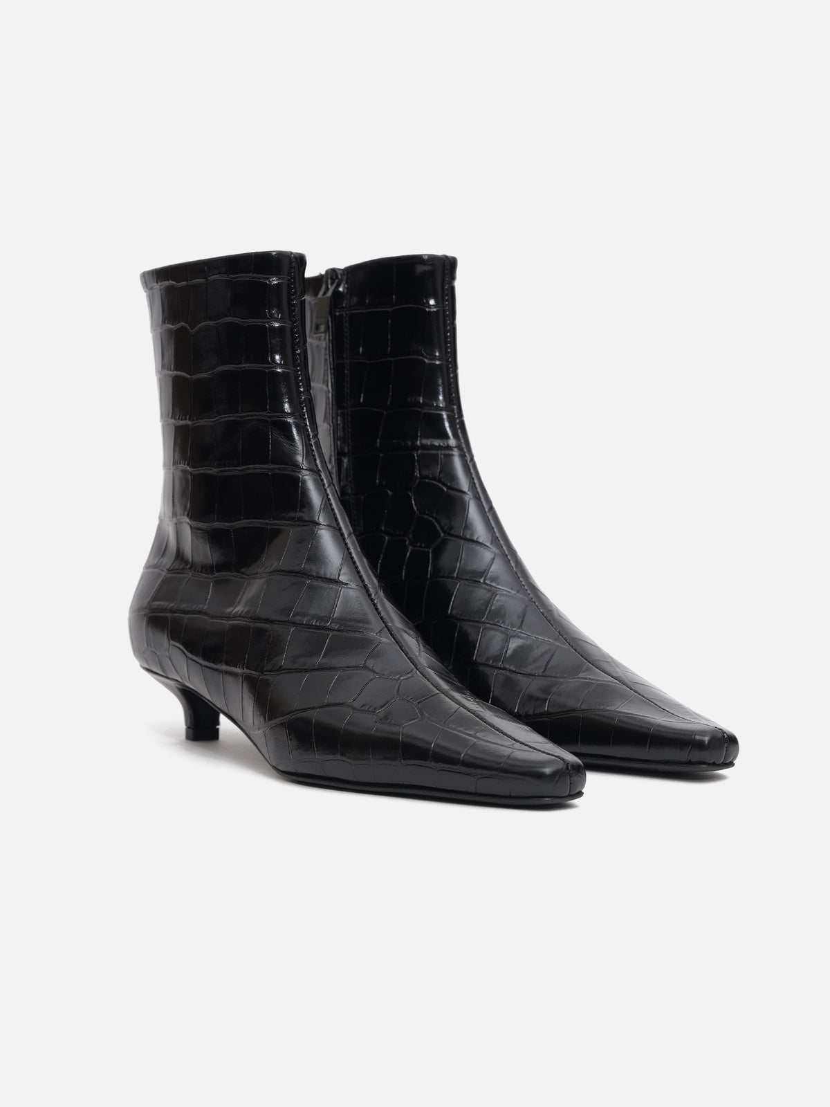 Toteme Stiefeletten mit Krokodilprägung für Damen Schwarz