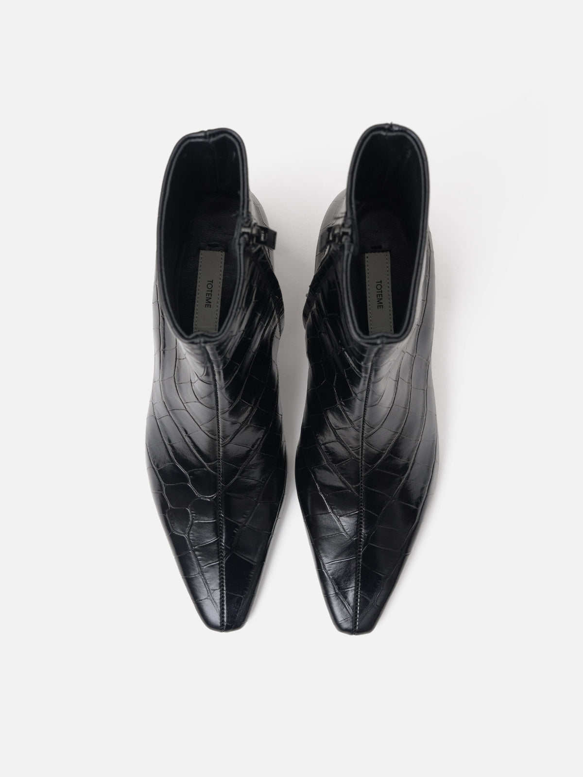Toteme Stiefeletten mit Krokodilprägung für Damen Schwarz