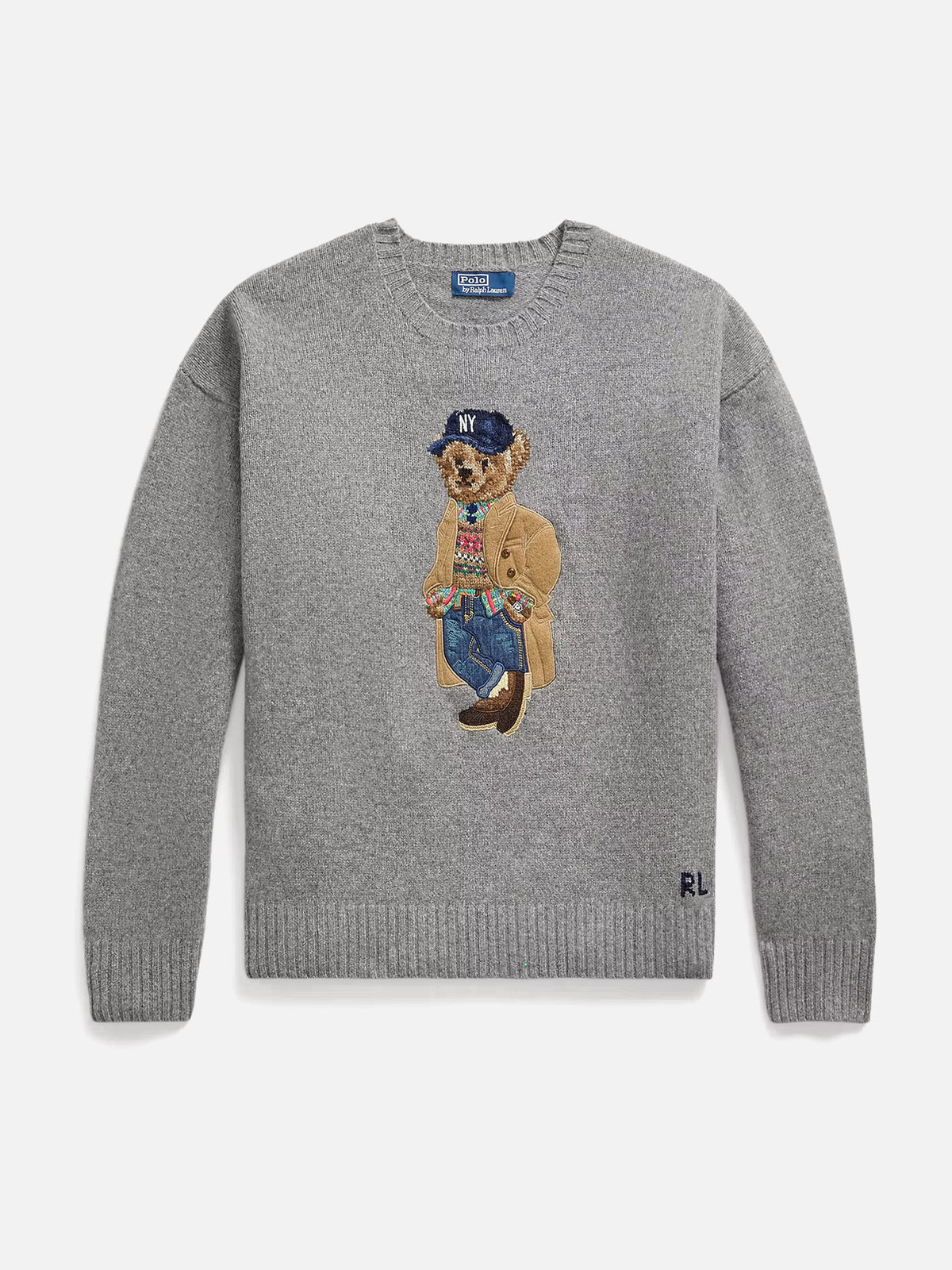 Polo ralph lauren Woll-Kaschmir-Pullover mit Polo Bear Grau