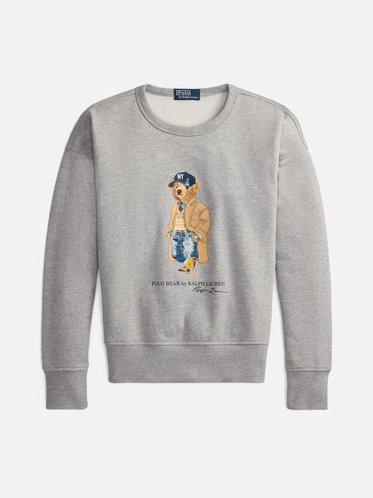 Polo ralph lauren Sweatshirt aus Baumwollfleece mit Polo Bear Hellgrau