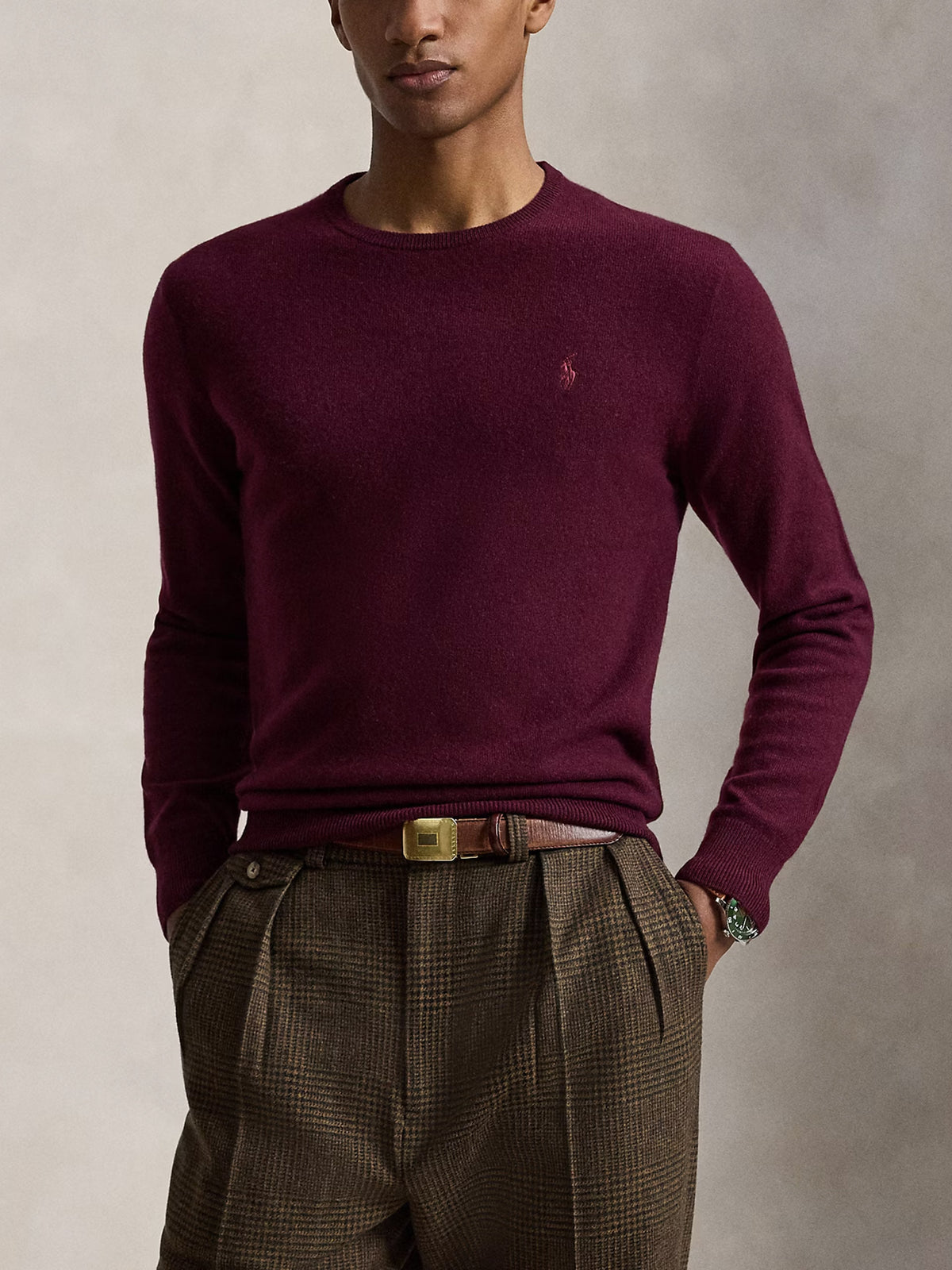 Polo ralph lauren Rundhalspullover aus Wolle für Herren Dunkelrot - Dark Red