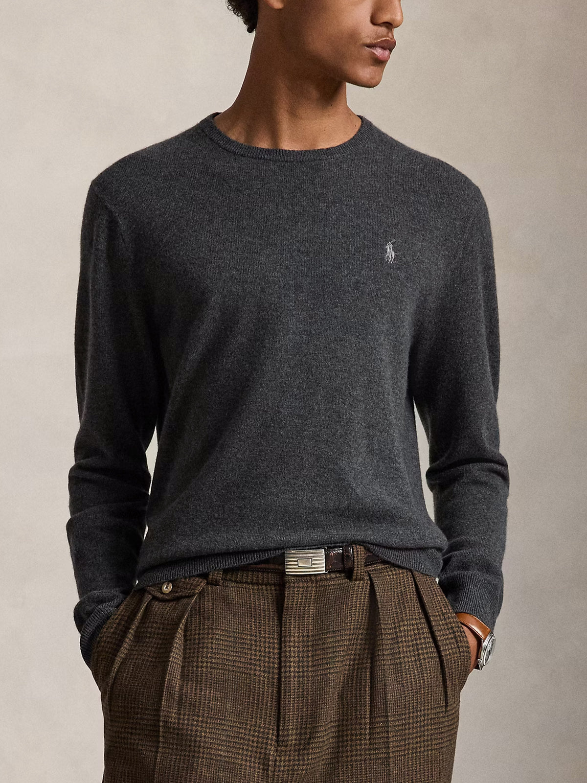Polo ralph lauren Rundhalspullover aus Wolle für Herren Dunkelgrau - Dark Grey