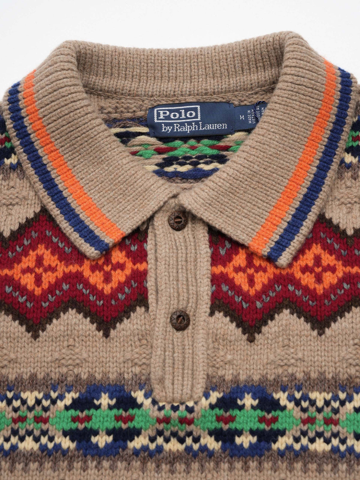 Polo ralph lauren Fair-Isle-Pullover mit Polokragen für Herren Taupe Multi