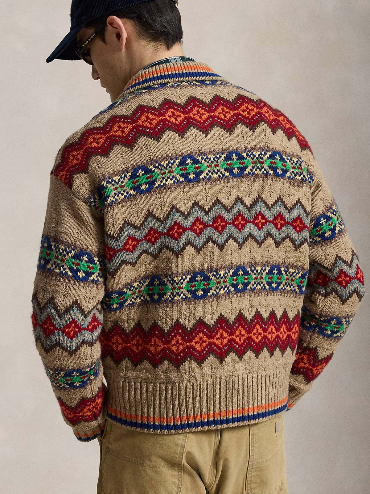 Polo ralph lauren Fair-Isle-Pullover mit Polokragen für Herren Taupe Multi