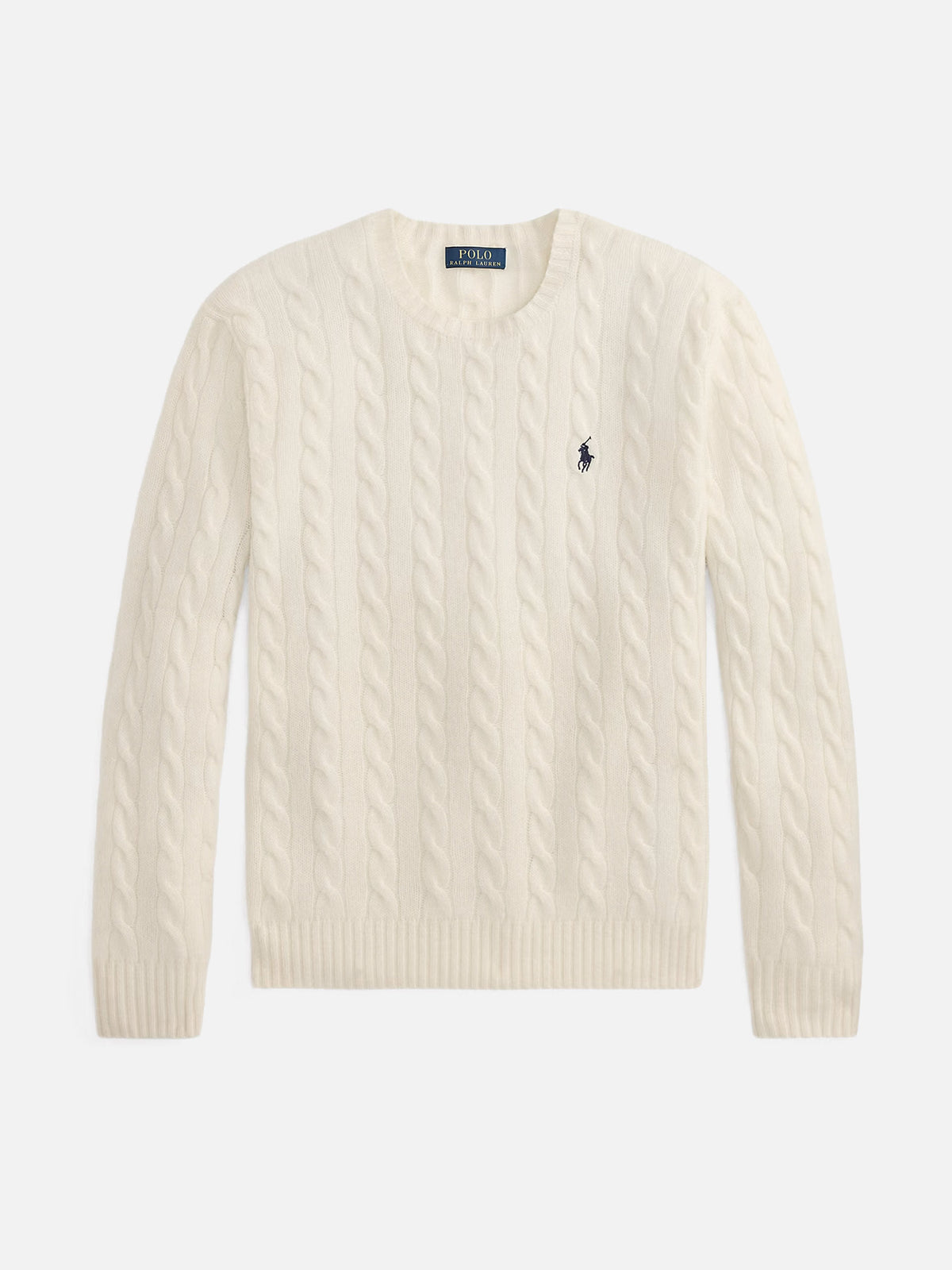 Polo ralph lauren Woll-Kaschmir-Pullover mit Zopfmuster Cremeweiß - Cream White