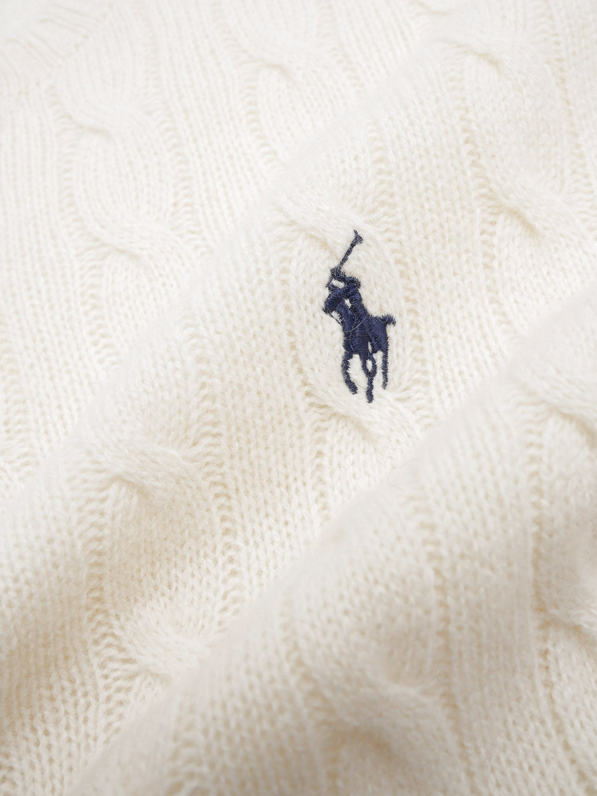 Polo ralph lauren Woll-Kaschmir-Pullover mit Zopfmuster Cremeweiß - Cream White