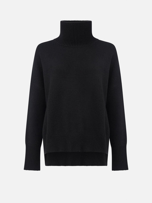 Lisa Yang – Kaschmir-Pullover Heidi mit Stehkragen für Damen Schwarz - Black