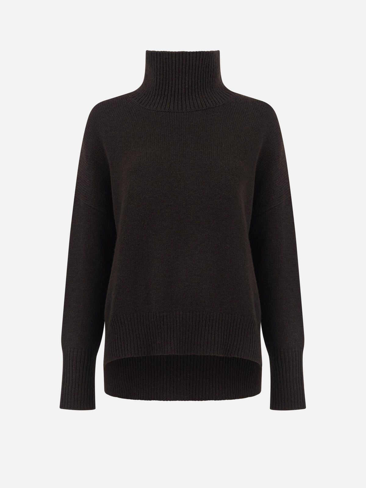 Lisa Yang – Kaschmir-Pullover Heidi mit Stehkragen für Damen Dunkelbraun - Dark Brown