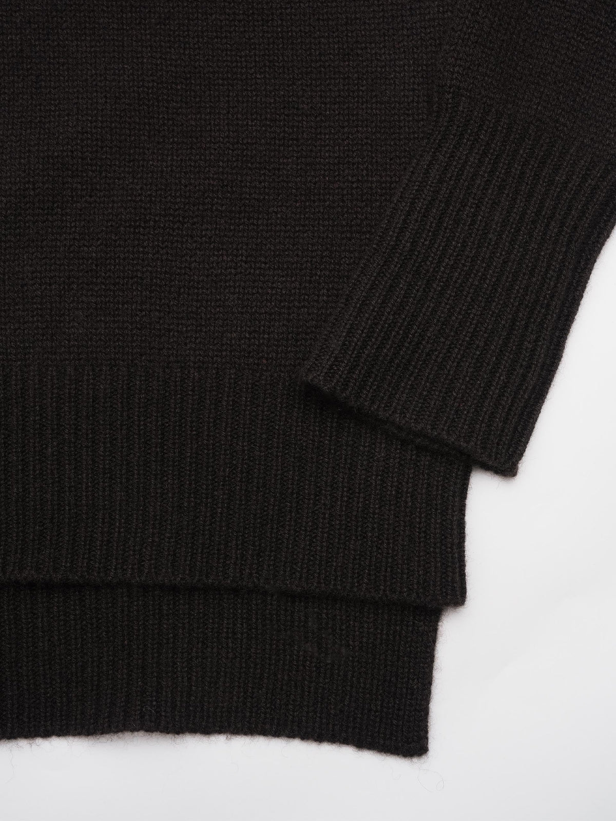 Lisa Yang – Kaschmir-Pullover Heidi mit Stehkragen für Damen Dunkelbraun - Dark Brown