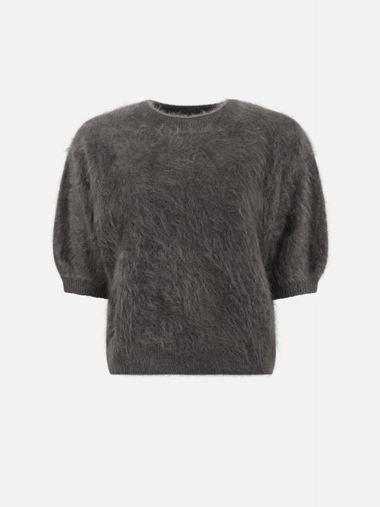 Lisa Yang – Kurzarm-Pullover Juniper aus Kaschmir für Damen Dunkelgrau - Dark Grey