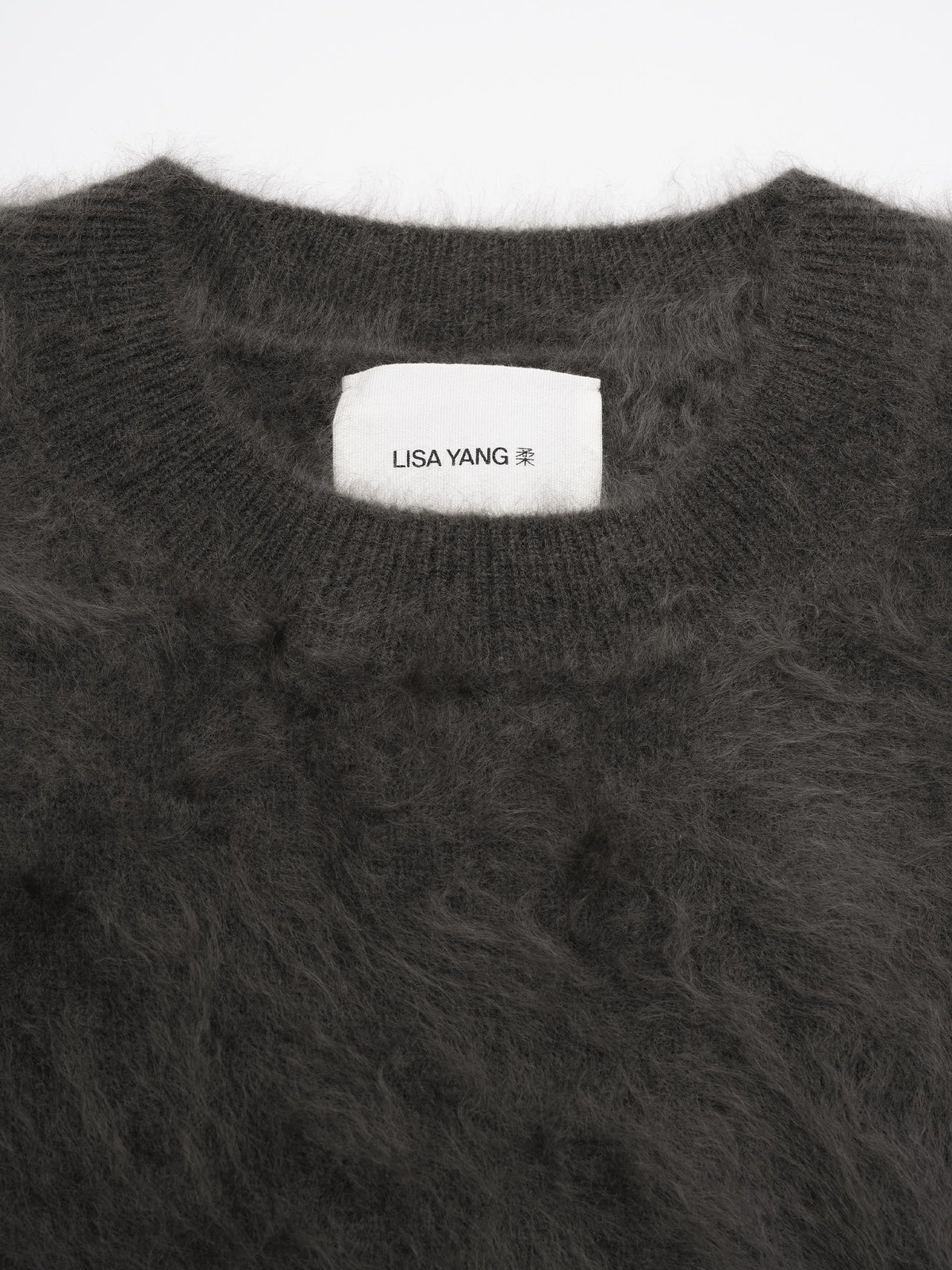 Lisa Yang – Kurzarm-Pullover Juniper aus Kaschmir für Damen Dunkelgrau - Dark Grey