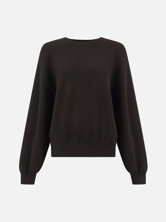 Lisa Yang – Pullover Veira aus Kaschmir für Damen Dunkelbraun - Dark Brown