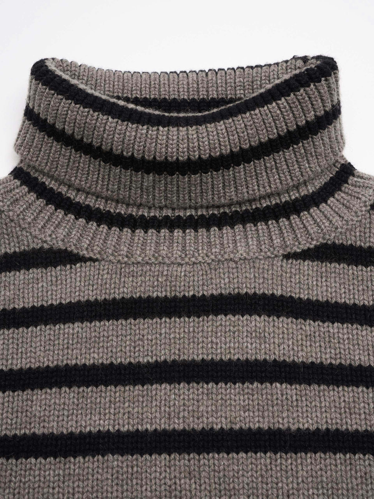 Lisa yang Kaschmir-Pullover Zerlina Stripes für Damen Taupe/Schwarz