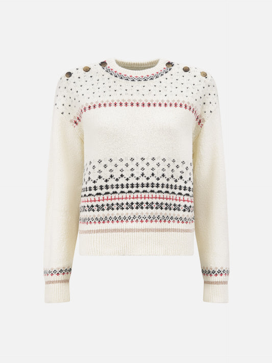 Marant etoile Jacquard-Pullover Zury für Damen Ecru