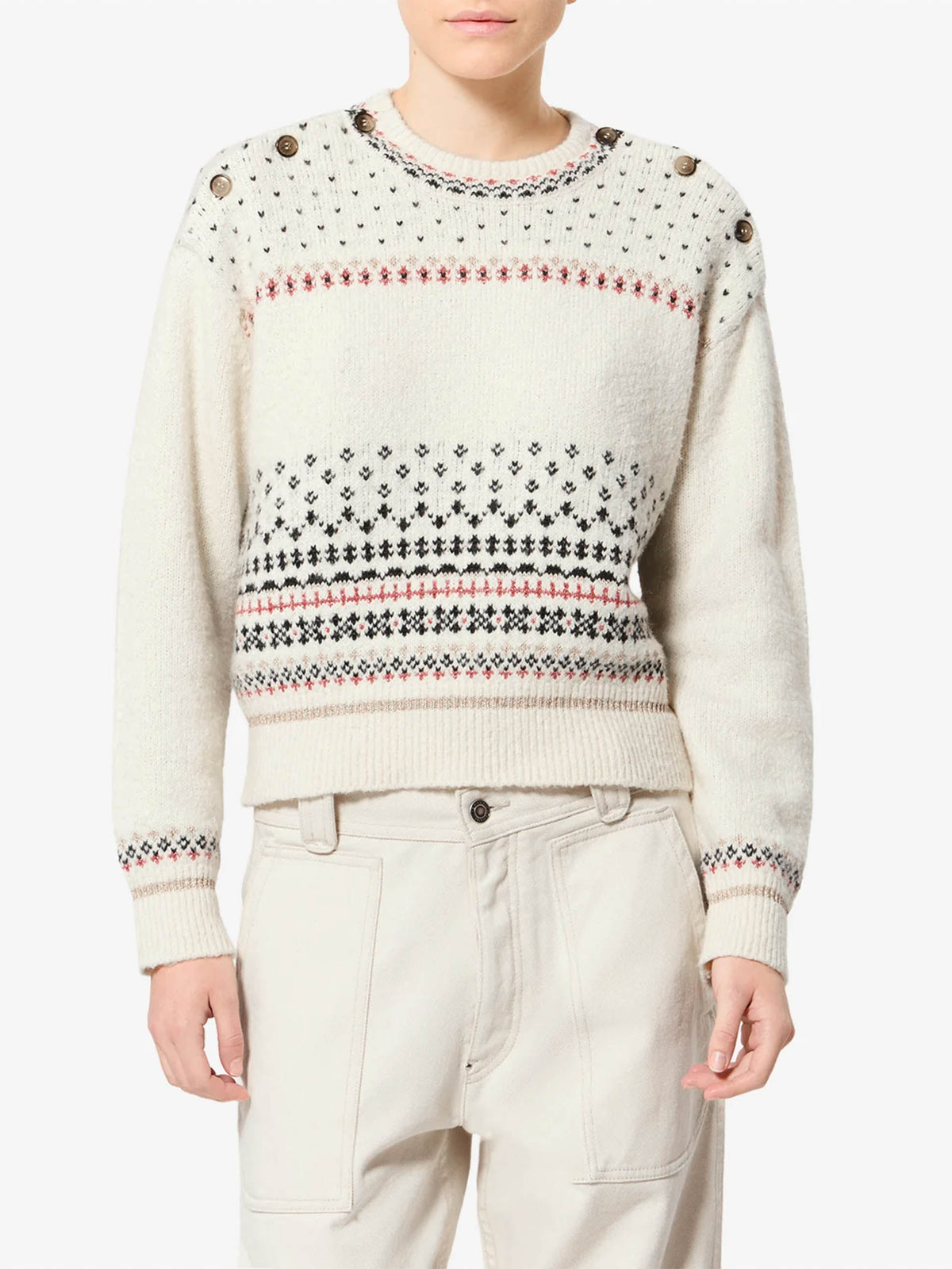 Marant etoile Jacquard-Pullover Zury für Damen Ecru