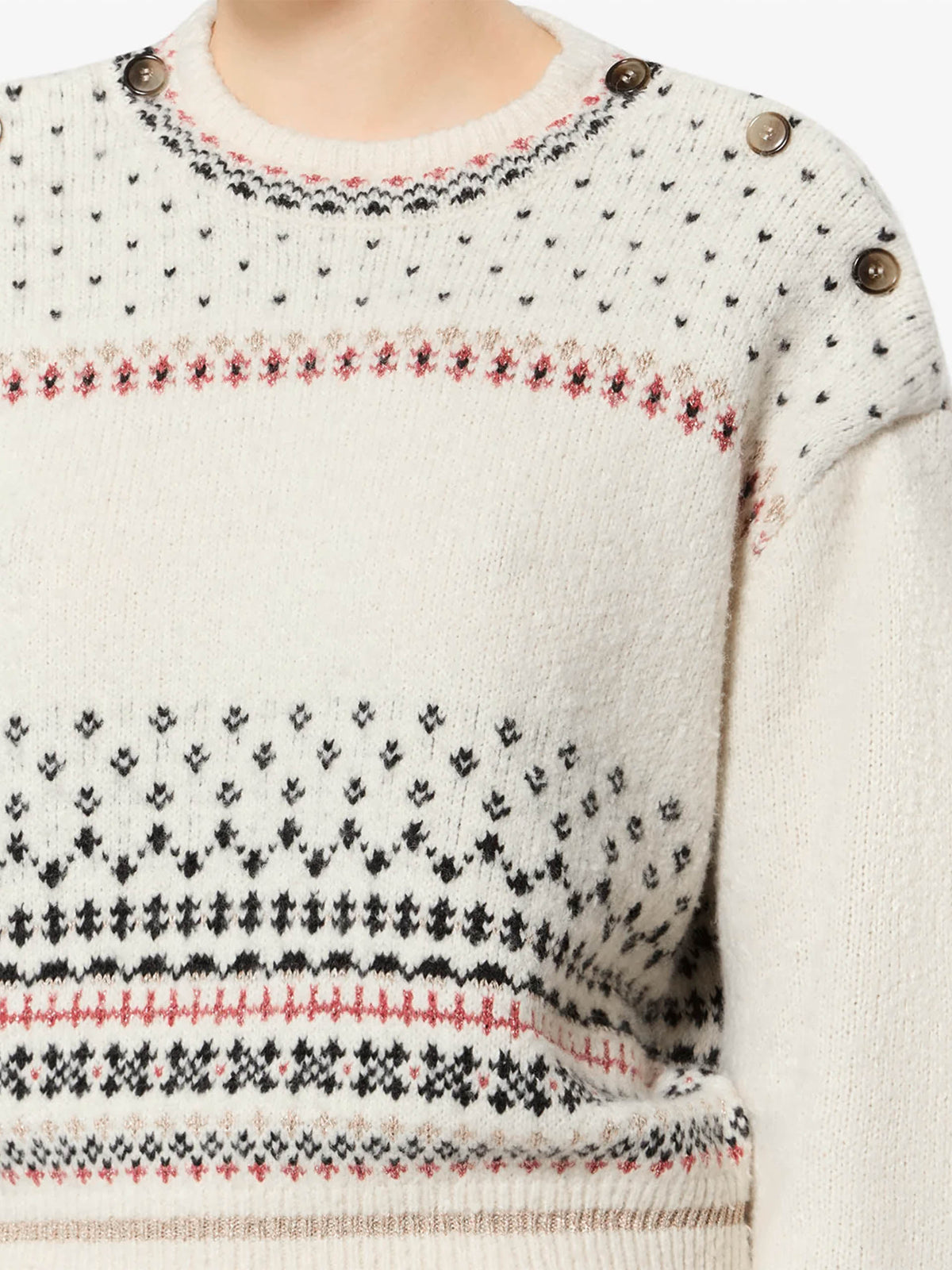 Marant etoile Jacquard-Pullover Zury für Damen Ecru