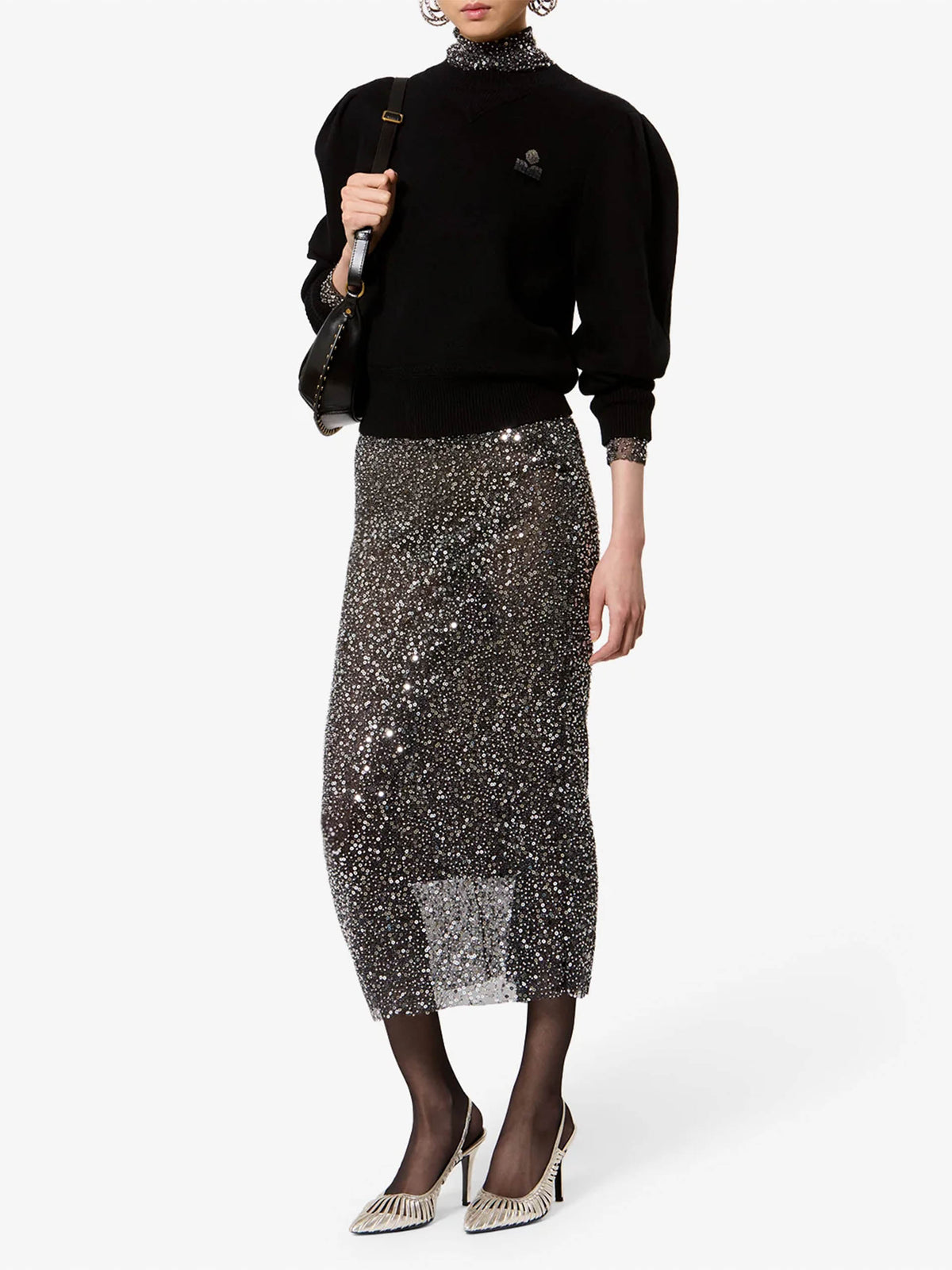 Marant etoile Pullover Kelaya mit Perlenbesatz für Damen Schwarz