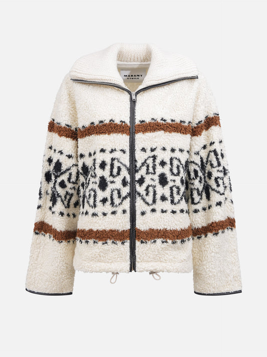 Marant etoile Jacke Lijka mit Jacquardmuster für Damen Ecru