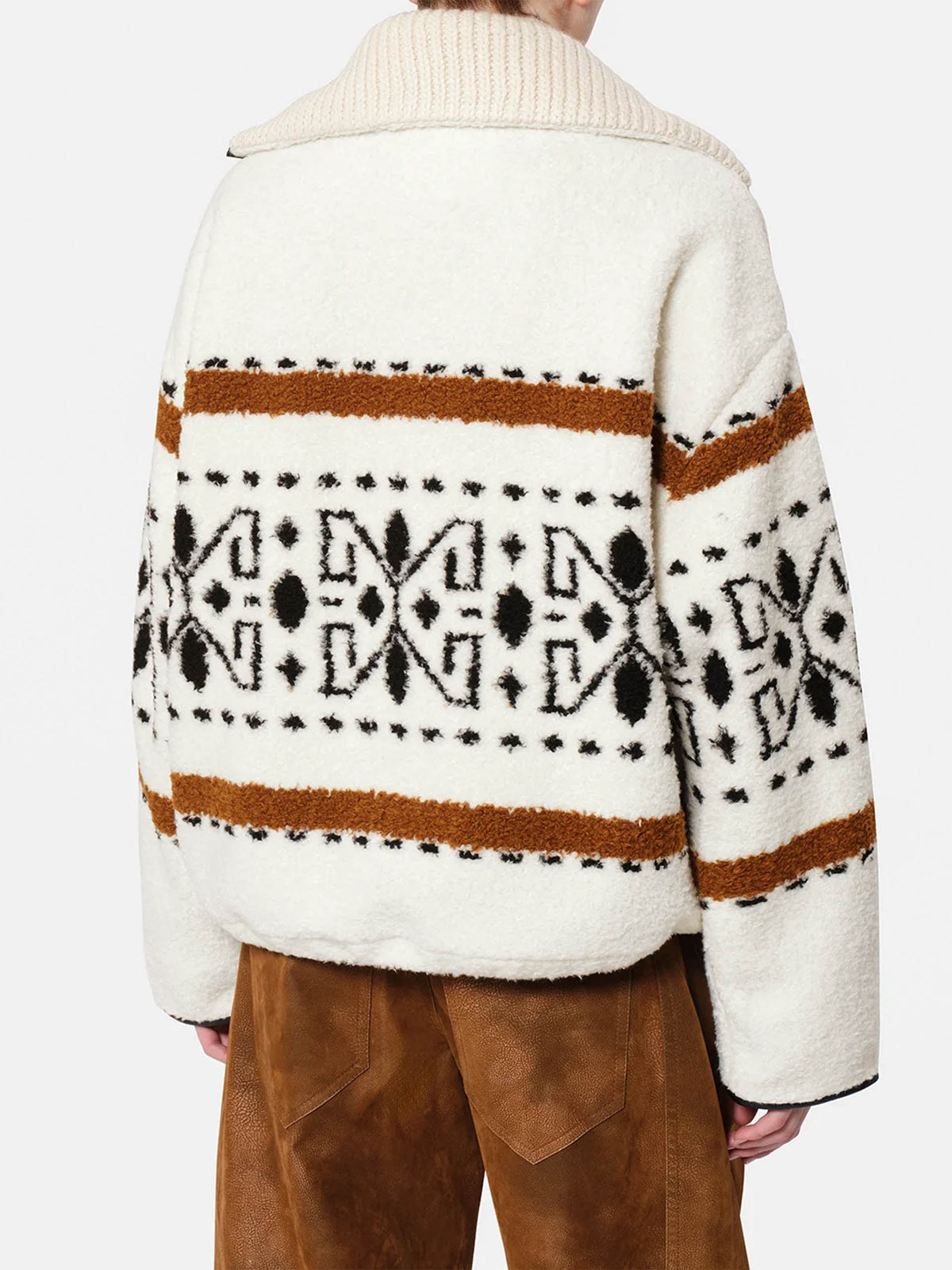 Marant etoile Jacke Lijka mit Jacquardmuster für Damen Ecru