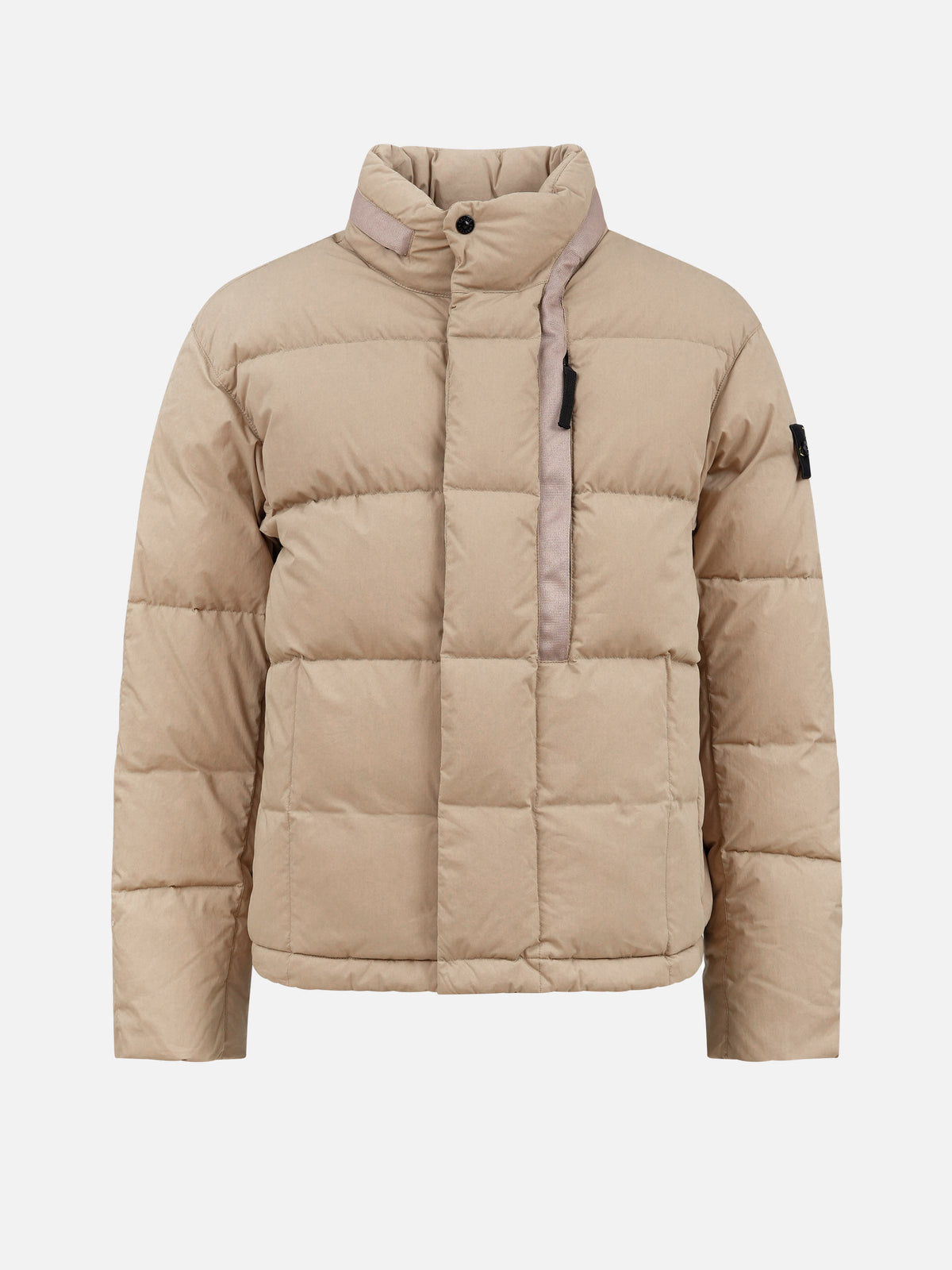 Stone island Daunenjacke mit Logo-Patch für Herren Beige