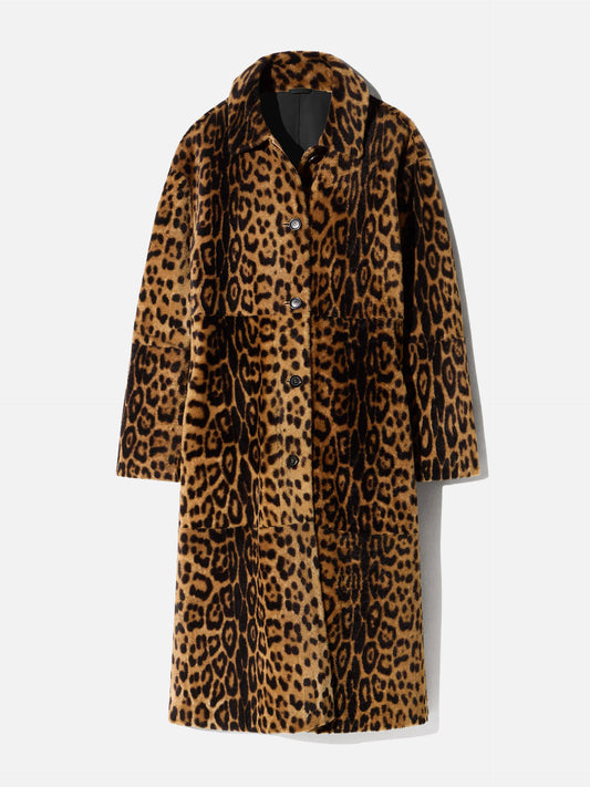 Nili lotan Shearling-Mantel Davelle für Damen Leopard
