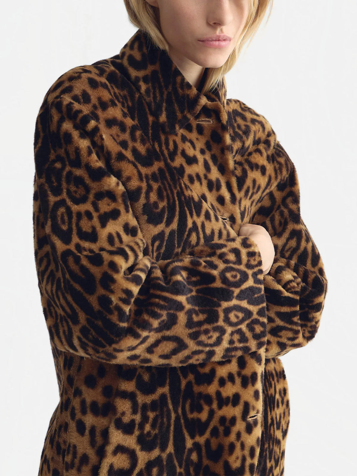 Nili lotan Shearling-Mantel Davelle für Damen Leopard