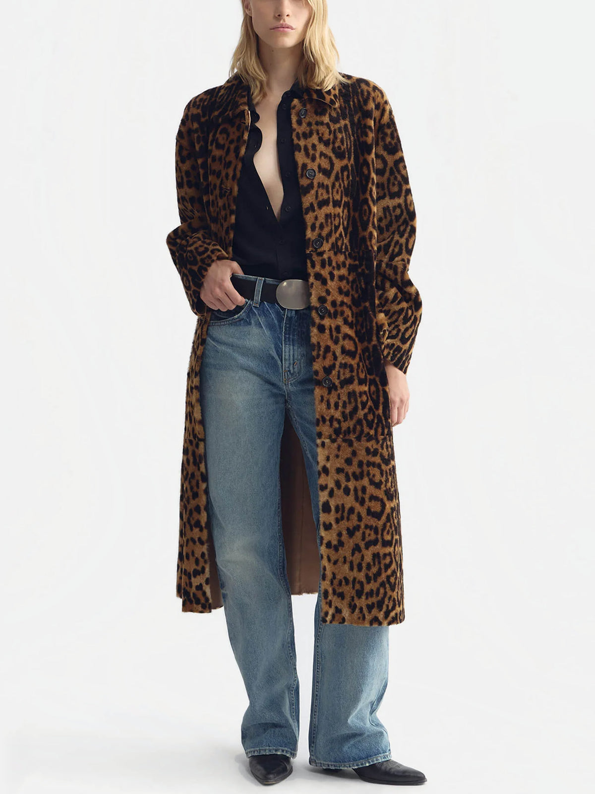 Nili lotan Shearling-Mantel Davelle für Damen Leopard