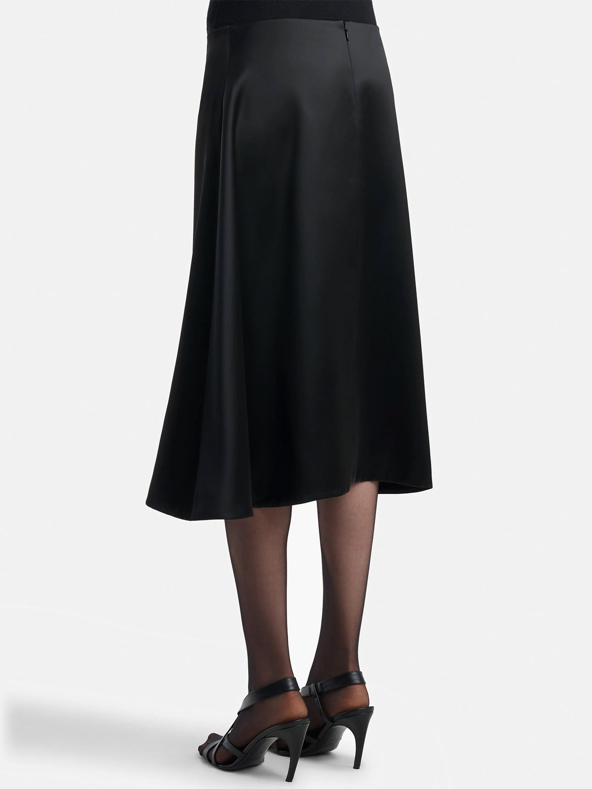 Khaite Midi-Rock Nania aus Satin für Damen Schwarz