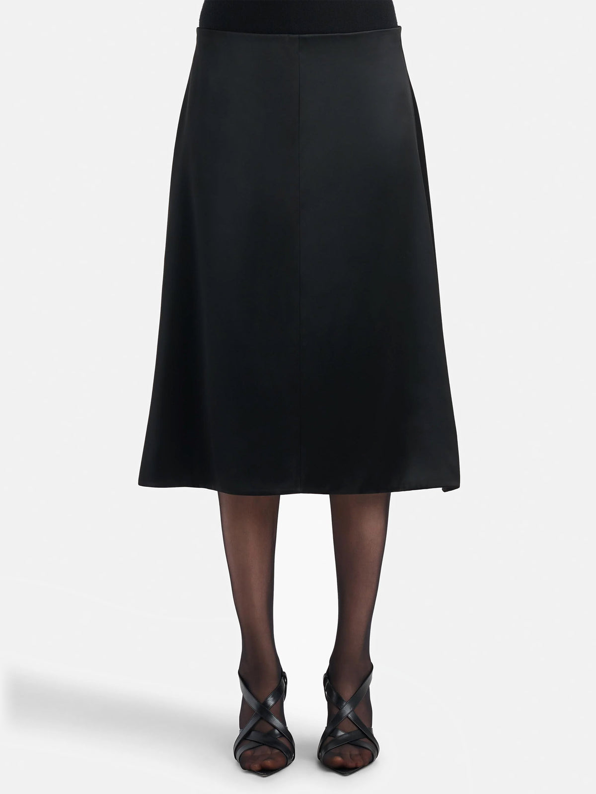Khaite Midi-Rock Nania aus Satin für Damen Schwarz