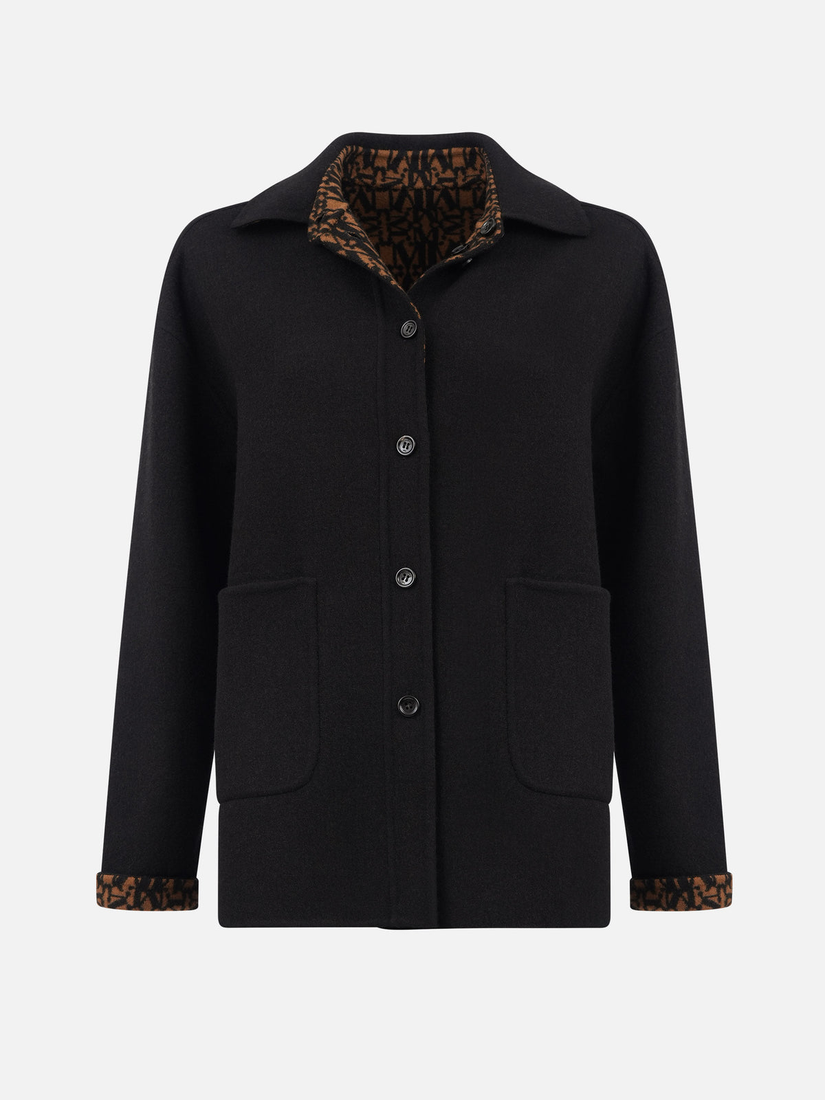 Max mara Wendbare Hemdjacke aus Kaschmir-Mix für Damen Schwarz