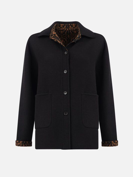 Max mara Wendbare Hemdjacke aus Kaschmir-Mix für Damen Schwarz