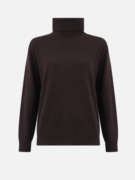 Max Mara – Rollkragenpullover aus Kaschmir-Mix für Damen Dunkelbraun - Dark Brown