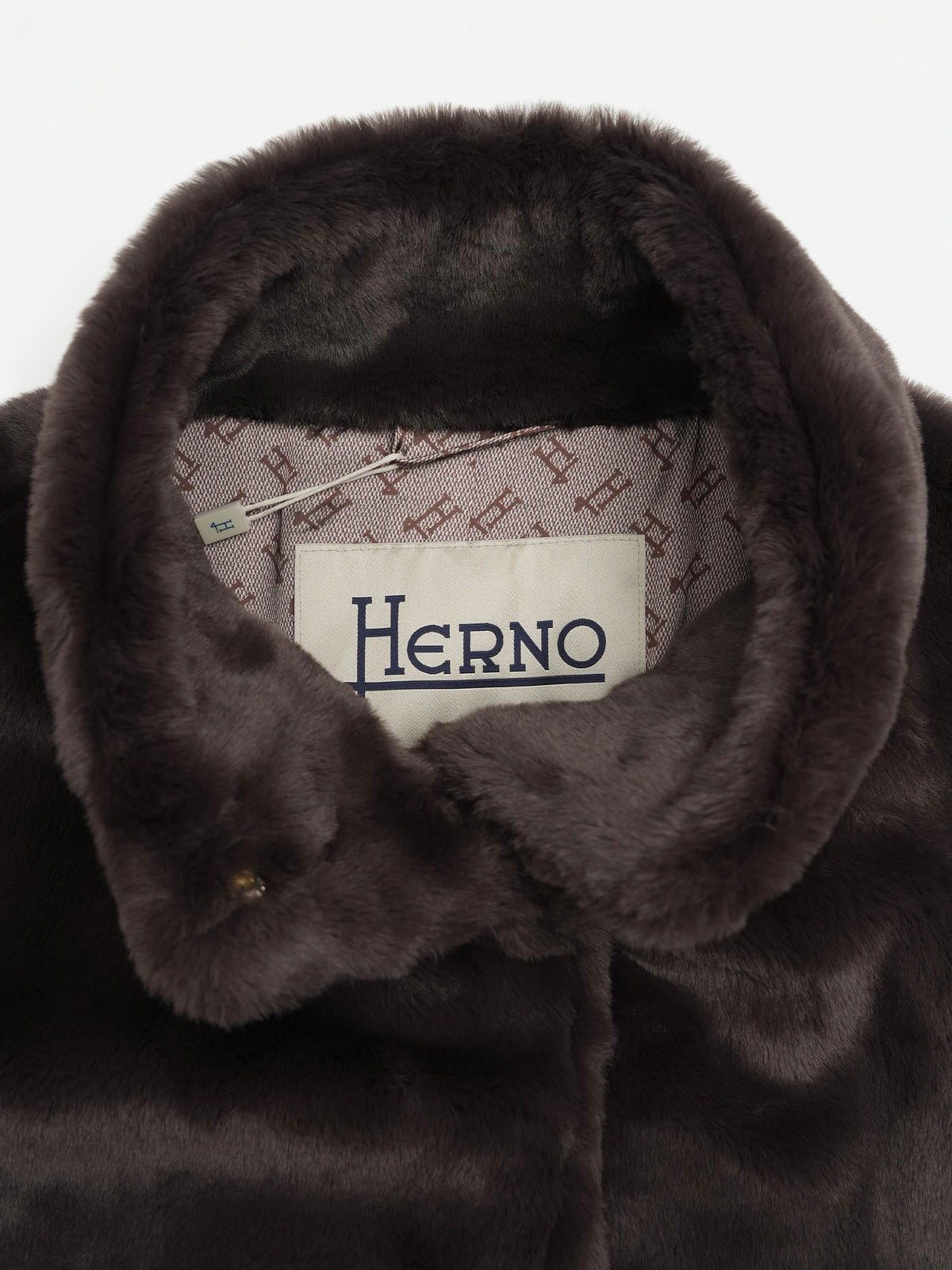Herno Mantel aus Kunstpelz für Damen Dunkelbraun