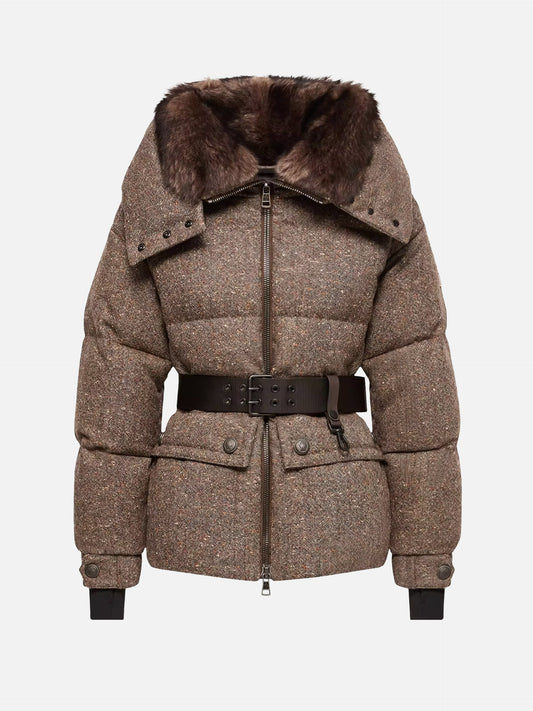 Moncler grenoble Daunenjacke Gelise mit Shearling für Damen Braun