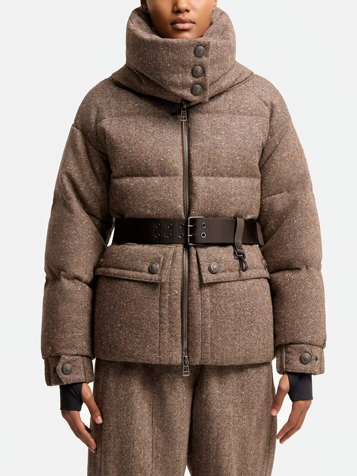 Moncler grenoble Daunenjacke Gelise mit Shearling für Damen Braun