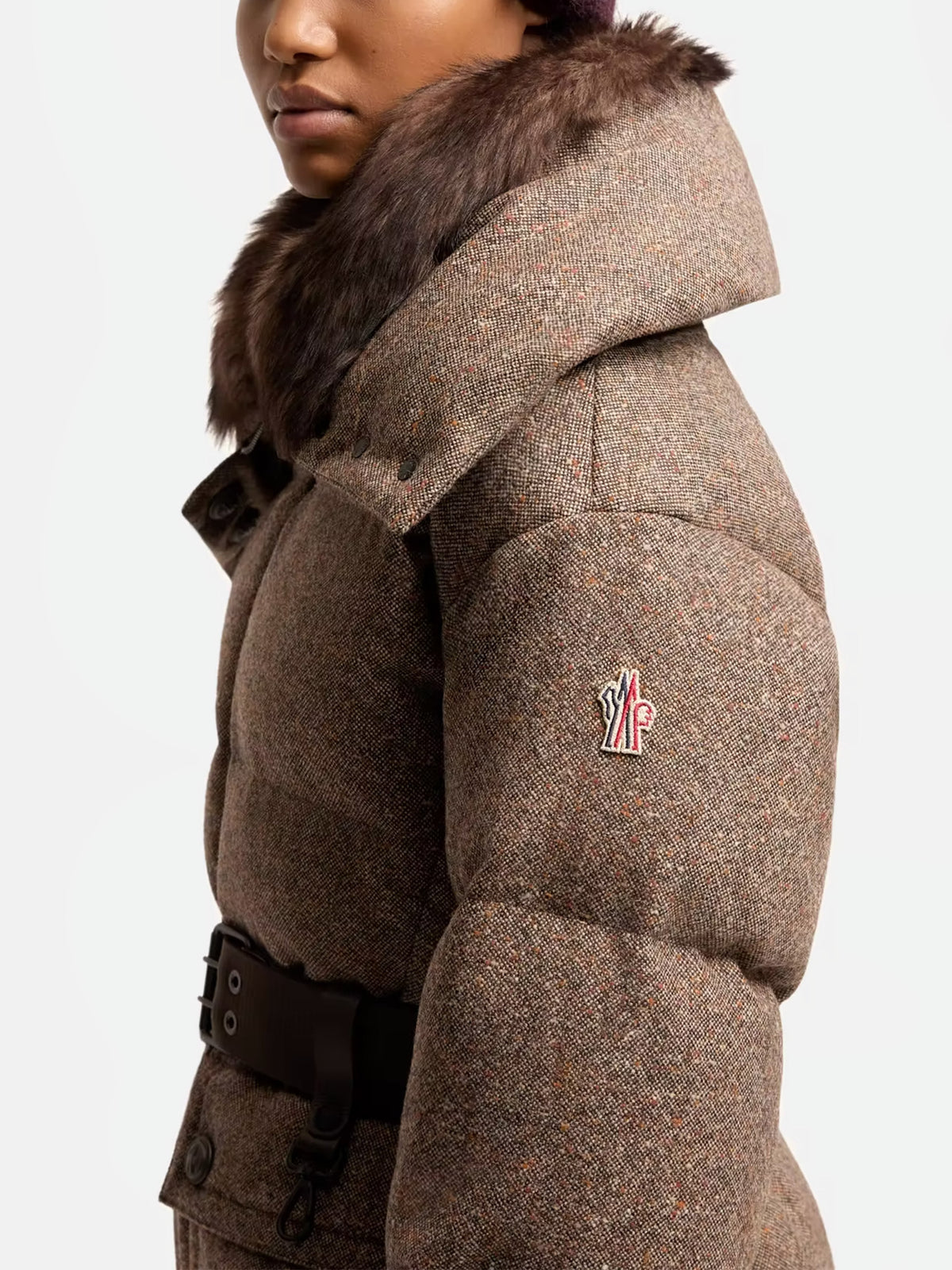 Moncler grenoble Daunenjacke Gelise mit Shearling für Damen Braun