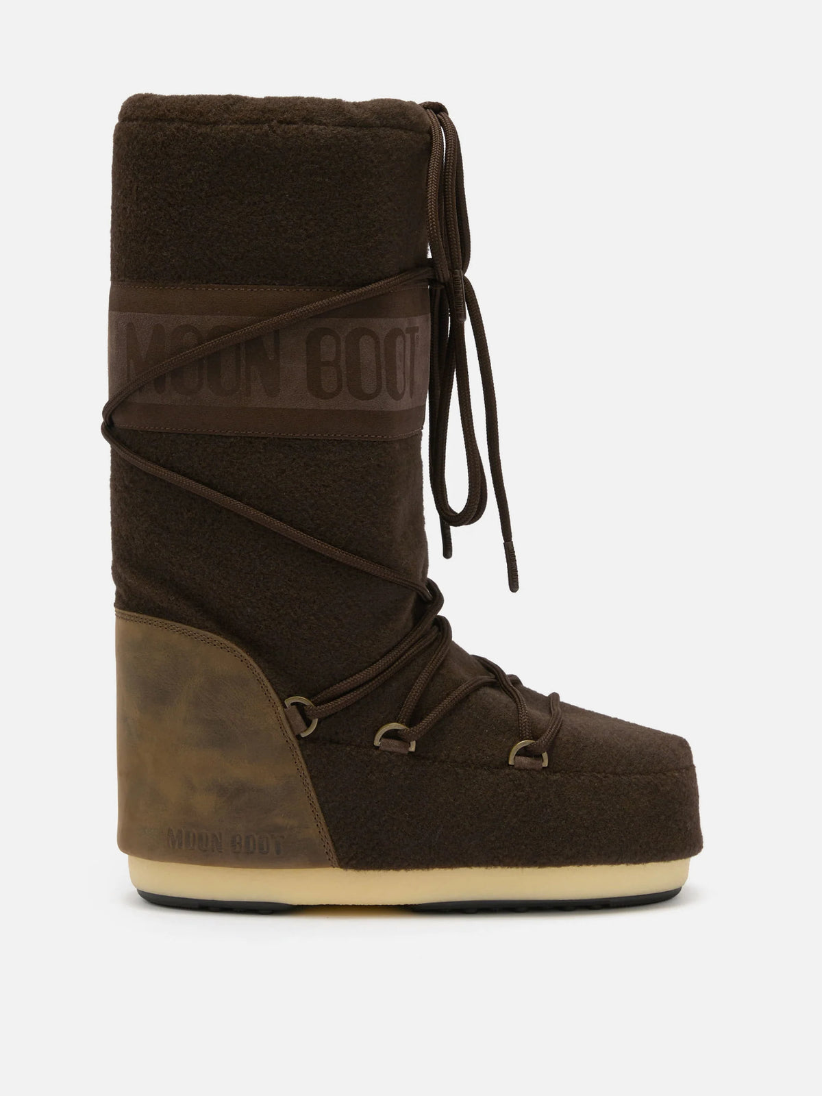 Moon boot Stiefel Icon aus Nubukleder und Filz für Damen Dunkelbraun