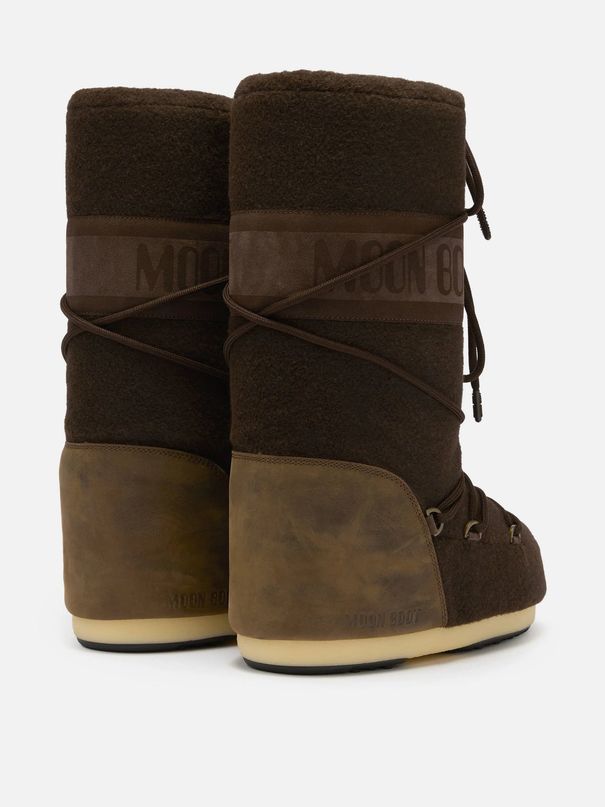 Moon boot Stiefel Icon aus Nubukleder und Filz für Damen Dunkelbraun