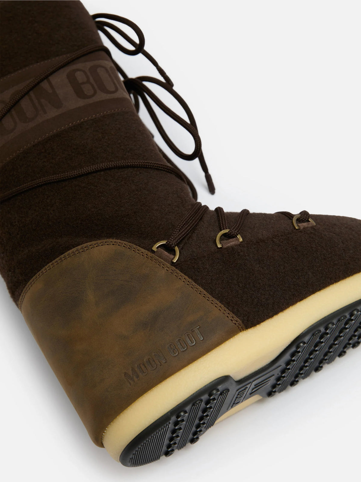 Moon boot Stiefel Icon aus Nubukleder und Filz für Damen Dunkelbraun