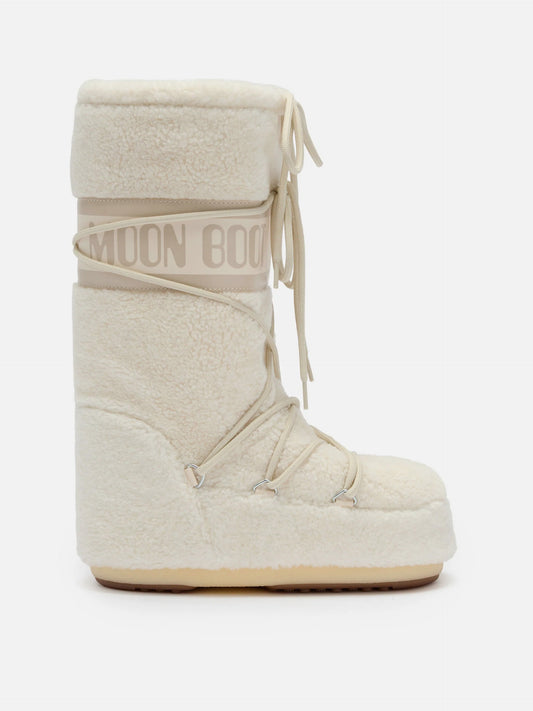 Moon boot Stiefel Icon aus Fleece für Damen Cremeweiß