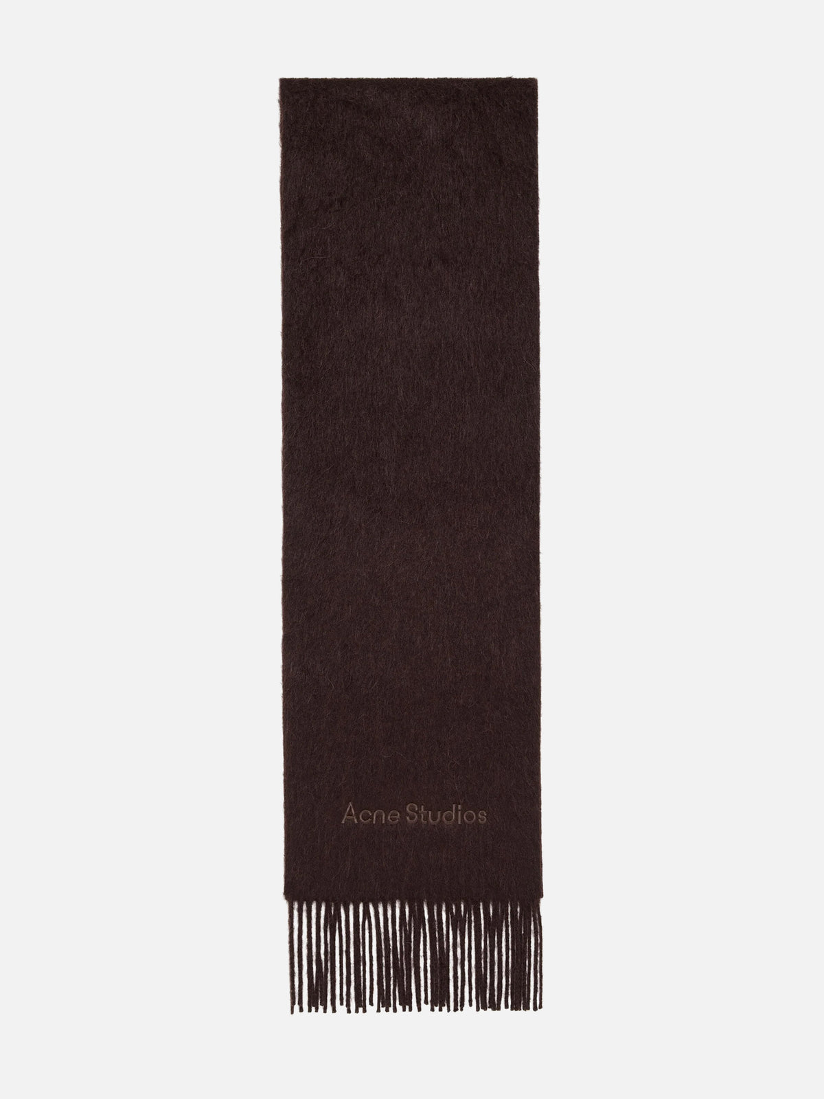 Acne Studios – Schal aus Alpaka und Wolle mit Logo Dunkelbraun - Dark Brown