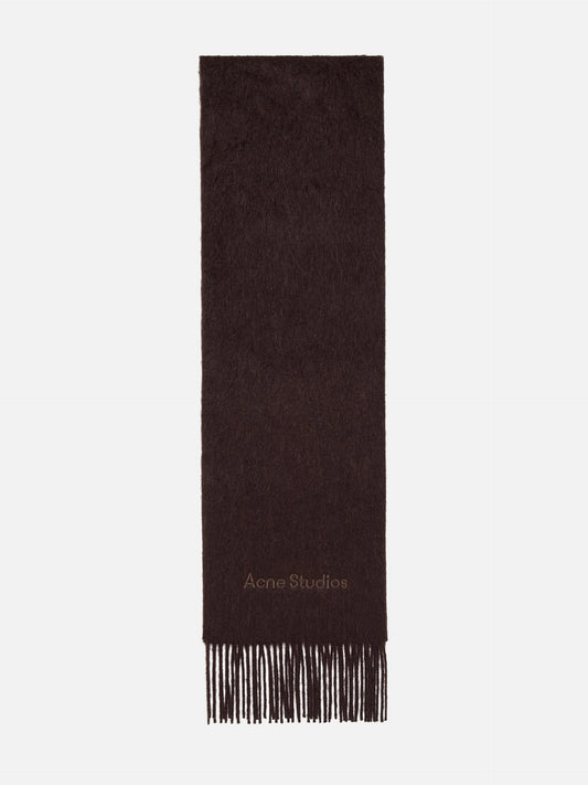 Acne Studios – Schal aus Alpaka und Wolle mit Logo Dunkelbraun - Dark Brown