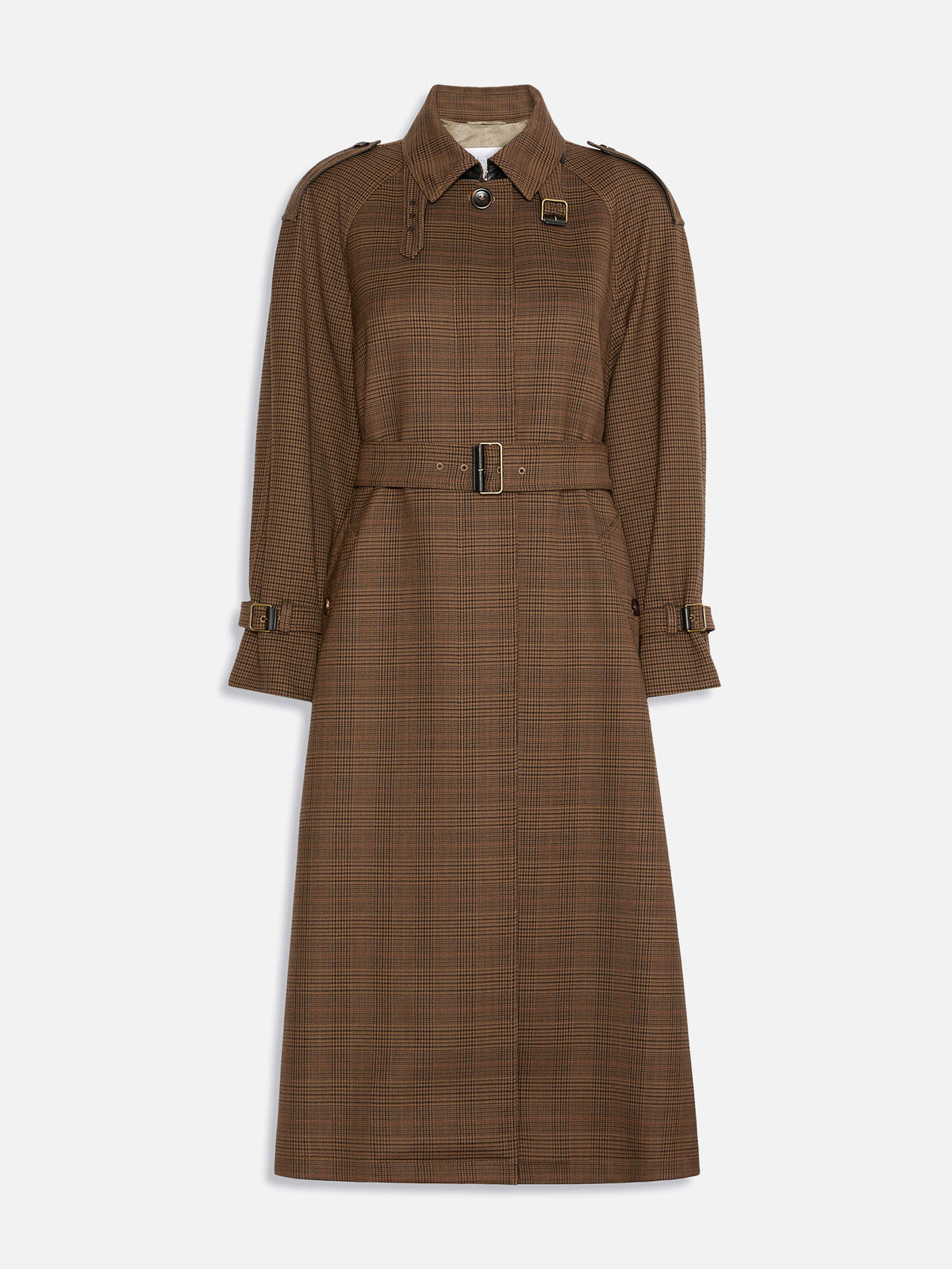 Max mara Glencheck-Trenchcoat Scoglio für Damen Braun