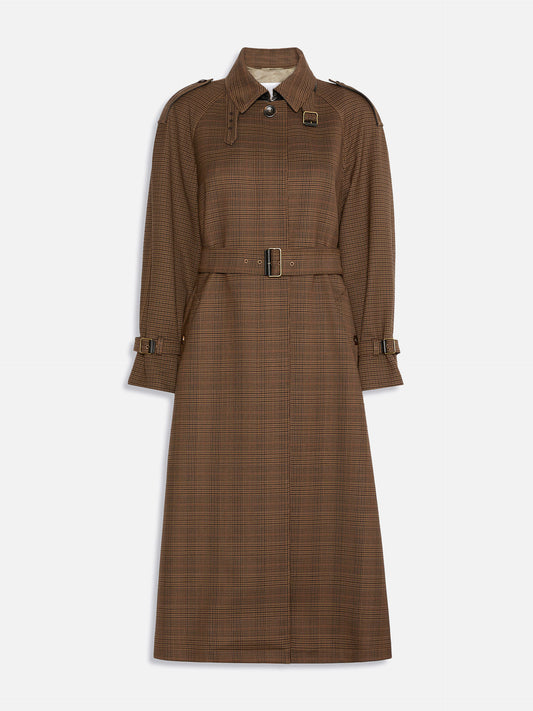 Max mara Glencheck-Trenchcoat Scoglio für Damen Braun