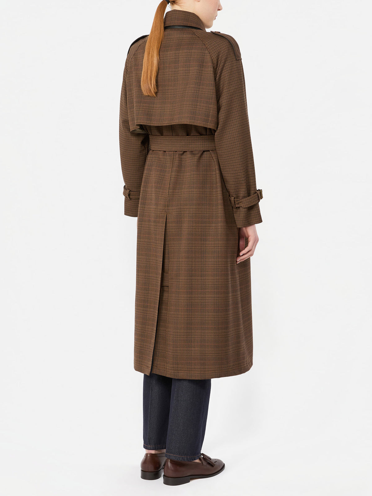 Max mara Glencheck-Trenchcoat Scoglio für Damen Braun