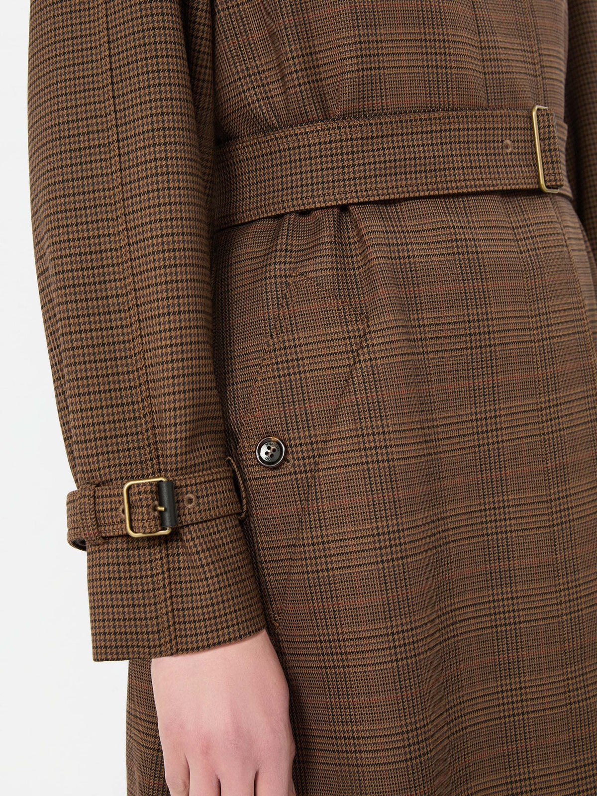 Max mara Glencheck-Trenchcoat Scoglio für Damen Braun